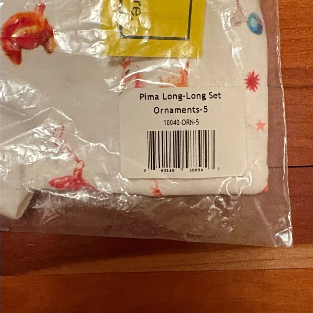 Lake Pajamas Kids Pima Long Long Pajama Set in Ornaments SZ 5 NEW